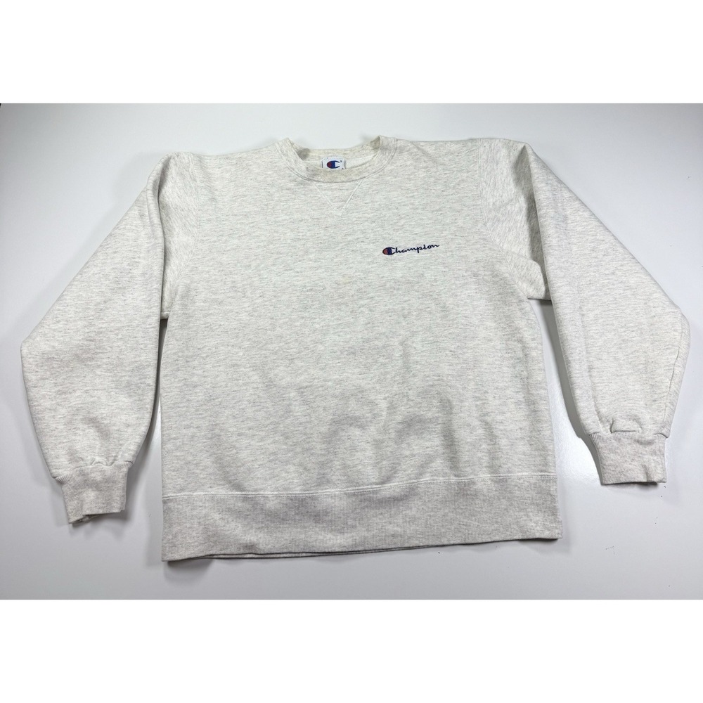 Vintage Champion Reverse Weave Blank Crewneck Sweatshirt USA Made Men Med gray